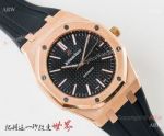 New Replica Audemars Piguet Royal Oak Rose Gold Black Face Watches 41mm